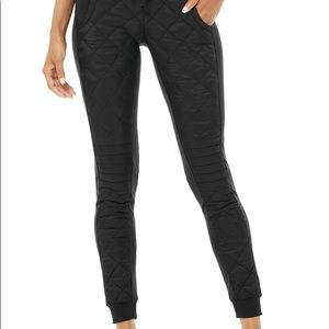 ALO high waist moto puffer pant